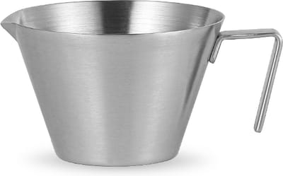 MHW-3BOMBER koffie maatbeker - schaalmarkeringen voor 30, 45 en 60ml - ergonomische handgreep - v-vormige schenktuit - RVS - 100ml