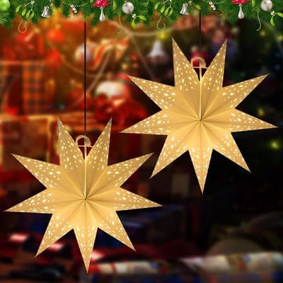 Papieren ster lampenkap 45 cm diameter, vouwster voor kerstdecoratie, sfeervolle verlichting voor bruiloften, verjaardagen en feestjes