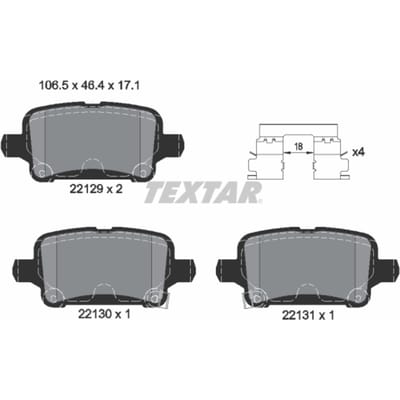 Remblokset TEXTAR 2212901, achter