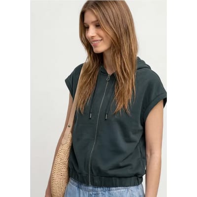 Silk-Look vest met capuchon