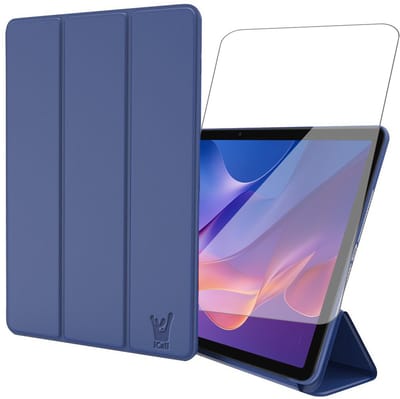 Hoes en Screenprotector geschikt voor Xiaomi Redmi Pad 2 (11 inch - 2025) – Tri-Fold Smart Bookcase met Auto/Wake Functie – Blauw