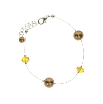 Behave - Armband - parels goudkleur geel kralen - fijn stijl - nikkelvrij