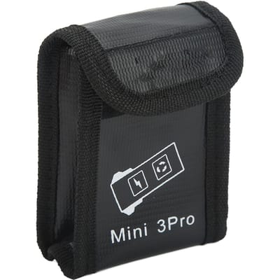 Sac de Sécurité pour Batterie Fermeture à Velcro Antidéflagrante Sac de Protection pour Batterie Ignifuge en Nylon Noir pour Mini 3 Pro 1 Batterie black