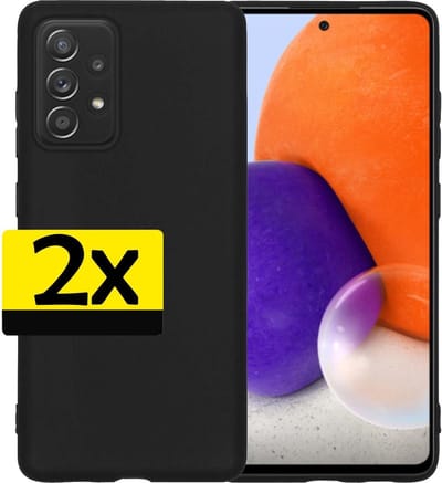 Hoesje - 2 Stuks - Geschikt voor Samsung Galaxy A72 - Sterk & Shockproof - Case Siliconen - Back Cover - Telefoon Hoes - Telefoonhoesjes - Zwart
