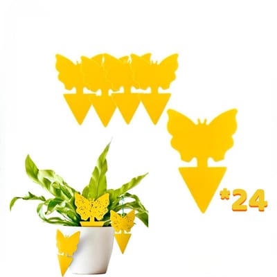 24 Stuks Rouwvliegjes Bestrijden – Vliegenvanger – Lijmval - Rouwvliegjes vanger – Insectenvanger - Plakstrips - Vangkaarten - Vangplaten – Insectenvanger -LOUZIR