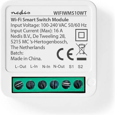 Nedis SmartLife inbouwmodule - Schakelaar - 3680 W - Kroonsteen - App beschikbaar voor: Android / IOS