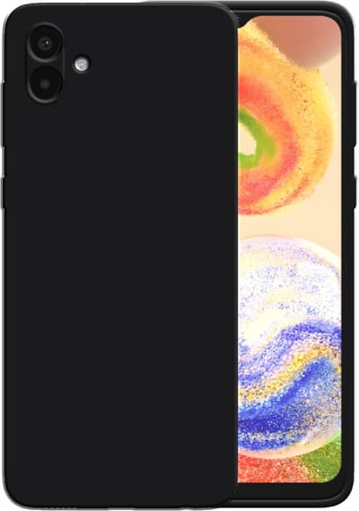 Smartphonica Siliconen hoesje voor Samsung Galaxy A04 case met zachte binnenkant - Zwart geschikt voor Samsung Galaxy A04