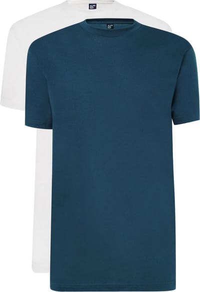 ALAN RED T-shirts Virginia (2-pack) - O-hals - wit en denim blauw