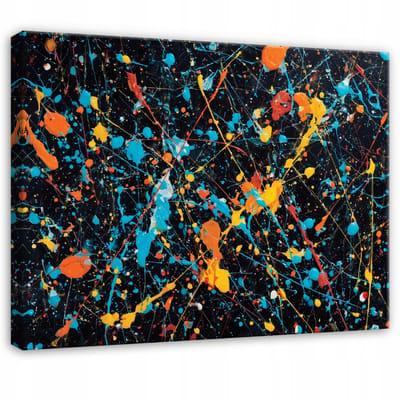 WALLARENA - Schilderij op canvas - 100x70 cm - abstracte kunst met kleur - Geschikt voor slaapkamer en woonkamer