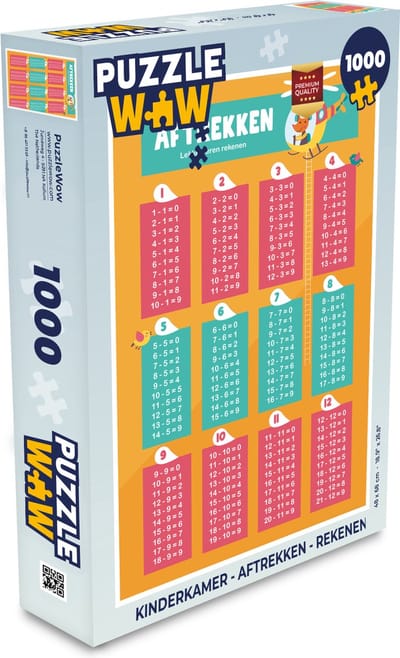 Puzzel Kinderkamer - Aftrekken - Rekenen - Meiden - Jongetjes - Kinderen - Oranje - Legpuzzel - Puzzel 1000 stukjes volwassenen