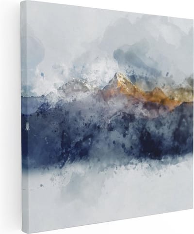 Artaza Canvas Schilderij Abstract - 30x30 cm - Klein - Wanddecoratie Bergen - Muurdecoratie Woonkamer - Kamer Accessoires