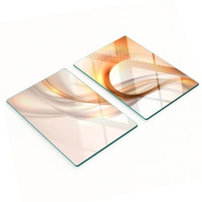 Decoratieve glazen snij- en serveerplanken, abstract ontwerp, 2x40x52 cm