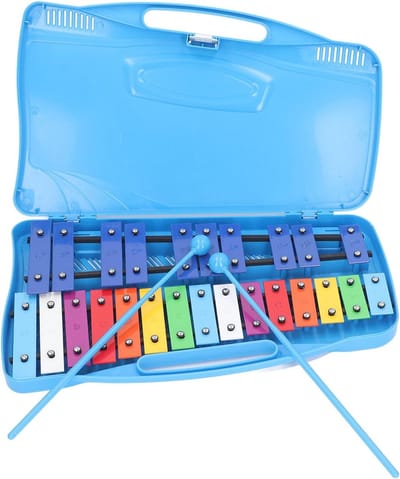 Slagmuziekinstrument Kleurrijk - Handkloppen Speelgoed - Muziek Leren - Duurzaam Metaal - 48x34x5 cm - Blauw