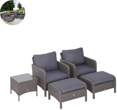 Balkonset 2 personen - Tuinset - Bistroset - Bruin - Weerbestendig - 3 delig - Tuintafel en 2 stoelen - 2 personen - Gecoat staal - Onderhoudsvrij staal