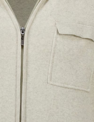 Overshirt Baileys beige katoen gemeleerd normale fit