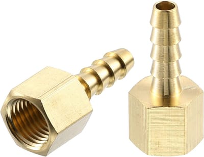 2 stuks messing slang schroefverbinding, 1/4 inch barbed x 1/4 inch vrouwelijke NPT pijpconnectoren voor hydraulische apparatuur en mechanische verbindingen