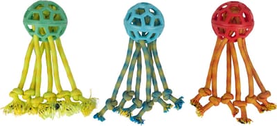 Pawise Play-N-Tug Rope Octopus – 1 Stuk - Hondenspeelgoed – Apporteer- en Kauwspeelgoed - Veelzijdig speeltje – Urenlang Speelplezier - voor Binnen en Buiten - Assorti
