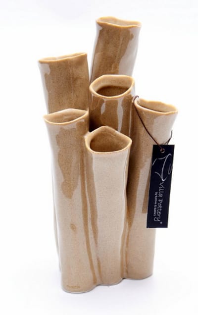 Vaas - Villa Pottery - Decoratie - Woondecoratie - porselein - waterdicht - New Juul 1_3 Mostard Reactive