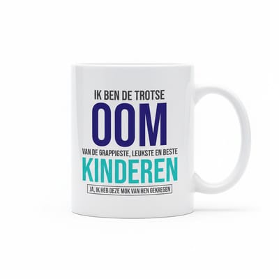 Ik Ben De Trotse Oom Mok – Grappige Familie Quote Cadeau voor Oom – 330 ml Keramische Koffiemok