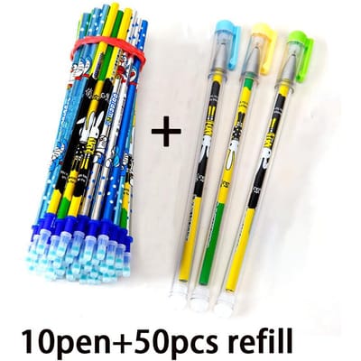 Uitwisbare Pen Set Cartoon Uitwisbare Inkt Kinderen Studenten Schrijven Gereedschap 0.5mm Gel Uitwisbare Pen Kantoorbenodigdheden 60pcs