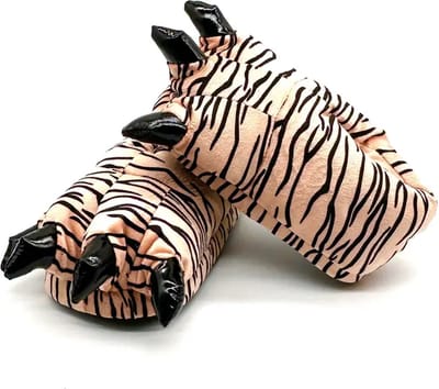 Grappige dierenpoten pantoffels | Tijger Klauw Sloffen | One size fits all maat 34 t/m 40 voor Kinderen, Dames en Heren | Pluche dierensloffen | zachte binnenschoenen | Stoere Sloffen en Pantoffels