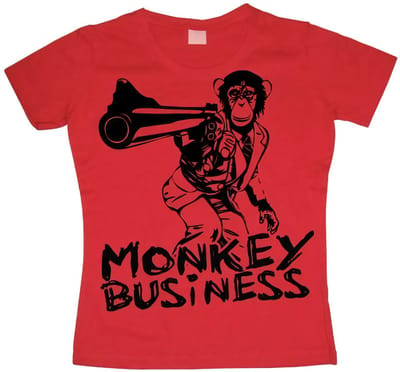 Hybris Dames Mon-key Business Girly T-shirt SH-5-15230-LFH1-10
