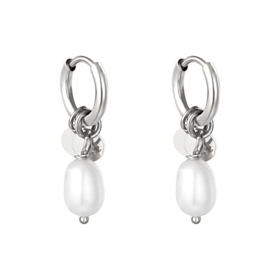 Oorbellen Parel drop | Zilver