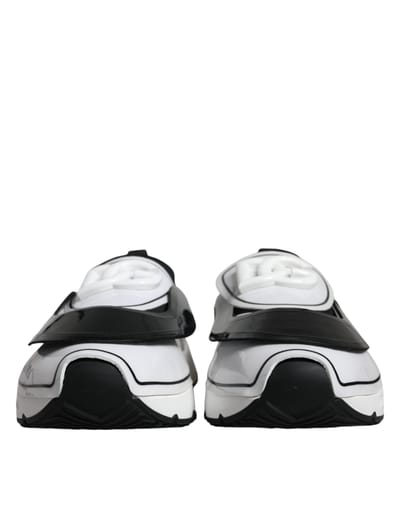 Dolce & Gabbana Witte Zwarte Logo Plaque Daymaster Sneakers Schoenen