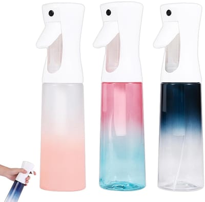 Dailygoods- Waterspuitfles Set van 3 - Fijne Nevel - 300 ml - Plastic Hervulbaar - Tuinieren/Bloemen - Transparant Design - Nevelsproeier