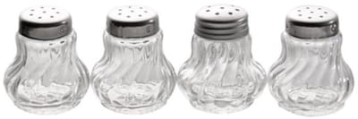 APS mini zout en peper strooiers - set van 4 - glas en RVS - vaatwasserbestendig