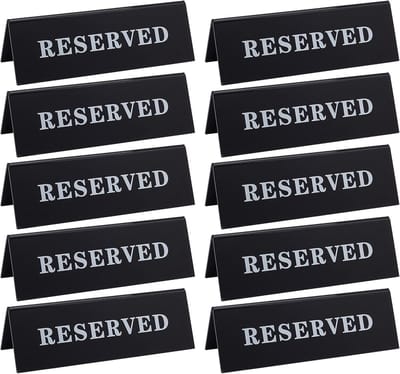 Tafelstaanders voor Gastreservering – Acryl – 45 x 150 x 50 mm – Zwart
