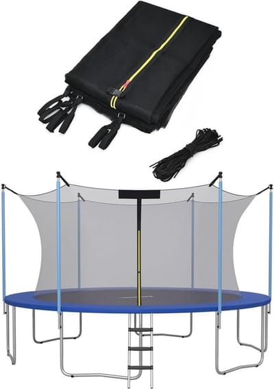 Vervangend Opvangnet voor Trampoline - Weerbestendig en Ademend Veiligheidsnet met Riemen
