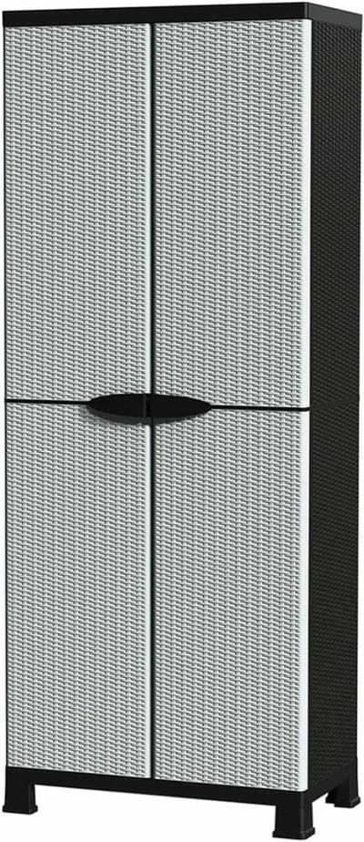 Opbergkast - Kast Plastic - Ruimte Organiseren - Verstelbare Planken - 68 x 39 x 171.5 cm - Grijs