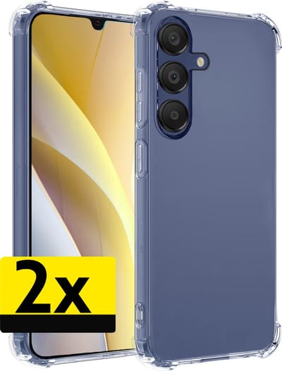 Hoesje - 2 Stuks - Geschikt voor Samsung Galaxy A15 - Sterk & Shockproof - Siliconen Case - Back Cover - Telefoon Hoes Shock Proof - Telefoonhoesjes - Transparant