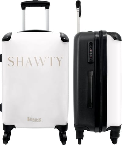 NoBoringSuitcases.com - Grote koffer - Witte reiskoffer met 4 wielen - Trolley op wieltjes 60 liter - Rolkoffer groot lichtgewicht - Ruimbagage valies 20kg - Valiezen voor volwassenen middelgroot - Suitcase large - Reisbagage middelmaat - Hardcase XL