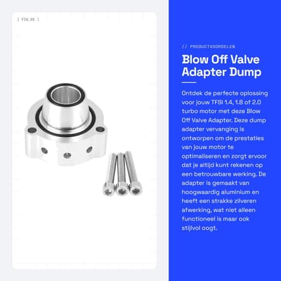 Dailygoods - Blow Off Valve Adapter - Dump Adapter Vervanging - Aluminium - Turbo Motoren - Geschikt voor 1.4 1.8 2.0 - Zilver