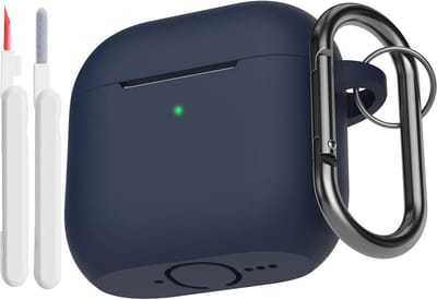 Zachte Siliconen Beschermhoes voor AirPods 4e Generatie met Reinigingsset - Blauw