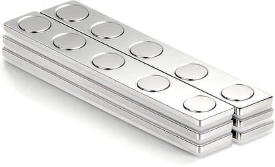 Set van 6 Neodymium Magneten - Extra Sterke Zelfklevende Rechthoekige Magneten voor Gereedschapsopslag en Creatieve Toepassingen 68 x 10 x 2 mm