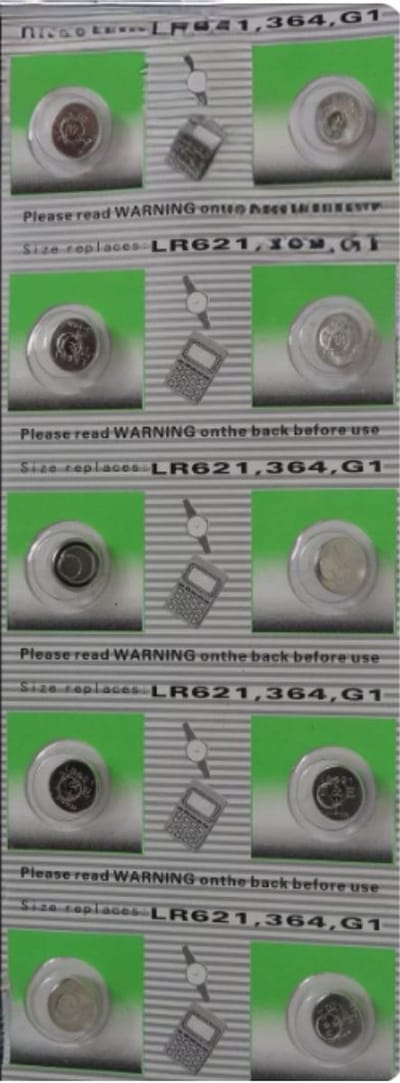 10-Pack AG1-Batterijen | Vervangt LR621, SR621SW, 364 | Advantage Alkaline-Knoopcelbatterijen