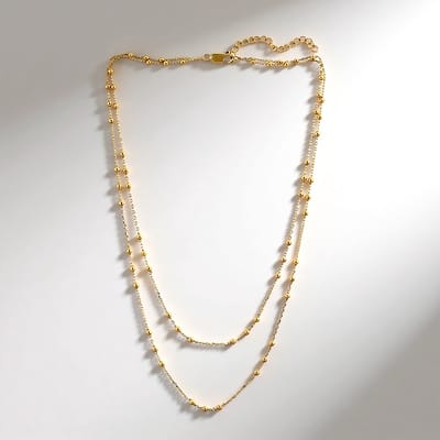 Cavill - Zilveren Halsketting 925 Sterling Zilver - Vergulde Afwerking - Verstelbaar 38-43 cm - Moderne Stijlvolle Dames Ketting - Chique Accessoire