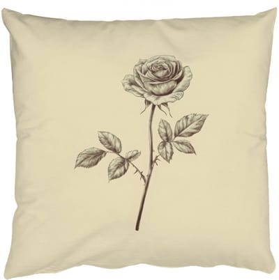 Sierkussens - Kussentjes Woonkamer - 50x50 cm - Illustratie - Zwart - Roos