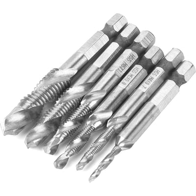 6 STuks High Speed Steel 6,35 mm Zeskant Schacht Tapboor Bit Compound Tap M3M4M5M6M8M10 (Type C)