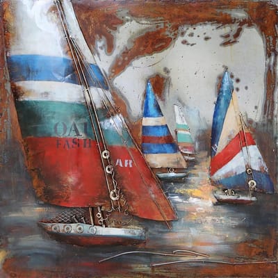 Schilderij - metaalschilderij -Olifant 100x100cm