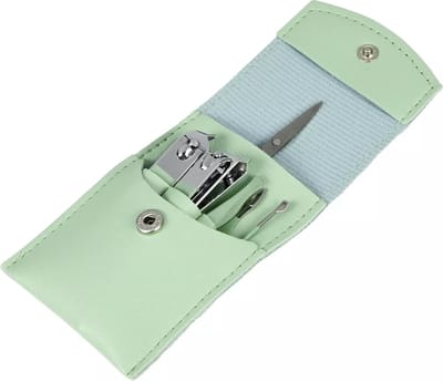 Benson Care Manicure reisset - 7-delig - groen - incl. etui - RVS - nagel verzorging