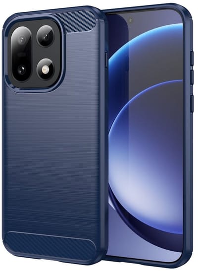 Geborsteld TPU Hoesje Geschikt voor OnePlus 15 | Beschermhoes | Back Cover | Flexibel TPU | Stijlvol Carbon | Dun | Blauw