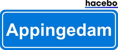Hacebo - Plaatsnaam Sticker - 29x10 CM - Appingedam sticker - Verkeersborden sticker - grappige cadeaus - Appingedam