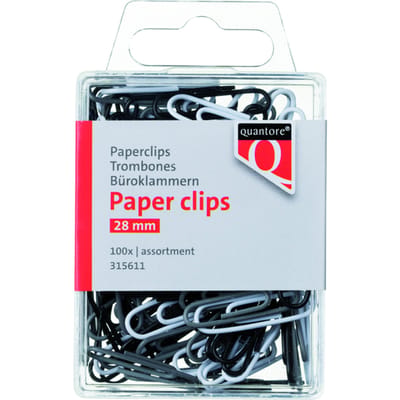 Paperclip Quantore blister 28mm assorti 100 stuks