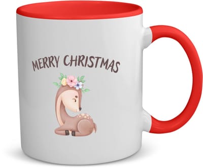 Akyol - kerst rendier koffiemok - theemok - rood - Kerstmis - kerst beker - winter - kerst - christmas - kerst cadeau - 350 ML inhoud