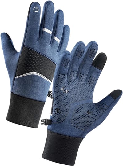 VHV - Handschoenen - Fietshandschoenen - Handschoenen heren - Handschoenen waterdicht - Met winddicht ontwerp en antislip handpalm - Thermisch ontwerp met antislip handpalm - Voor wintersport en buitenactiviteiten - Blauw