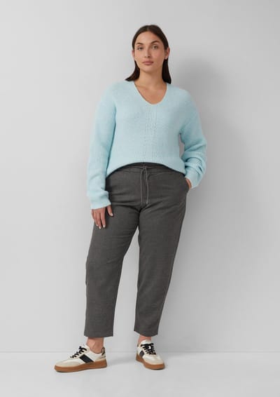 Flanellen broek met elastische taille en touwtje dames s.Oliver